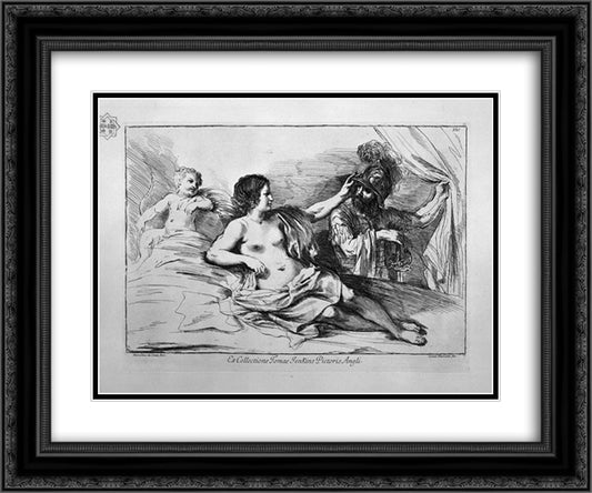 Venus and Mars 24x20 Black Ornate Wood Framed Art Print Poster with Double Matting by Piranesi, Giovanni Battista
