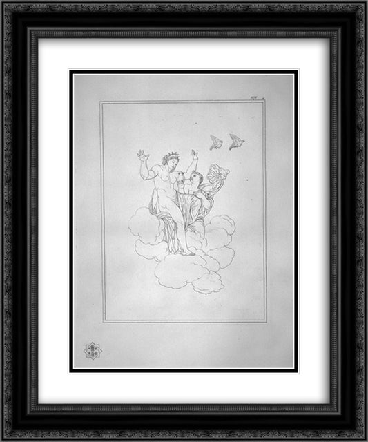 Venus and Psyche 20x24 Black Ornate Wood Framed Art Print Poster with Double Matting by Piranesi, Giovanni Battista