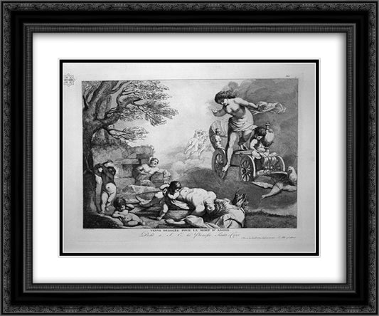 Venus desolate by the death of Adonis 24x20 Black Ornate Wood Framed Art Print Poster with Double Matting by Piranesi, Giovanni Battista
