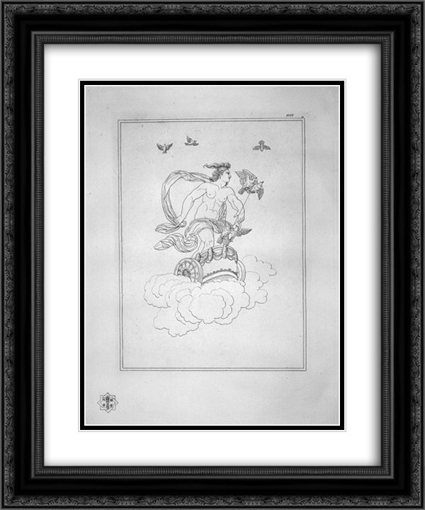 Venus in her chariot 20x24 Black Ornate Wood Framed Art Print Poster with Double Matting by Piranesi, Giovanni Battista