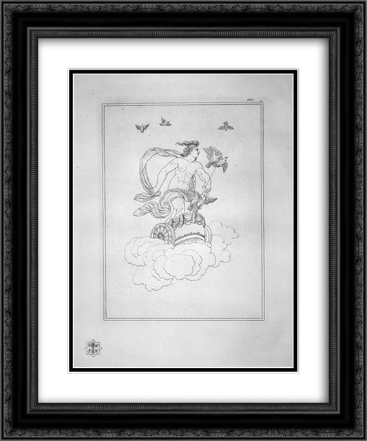 Venus in her chariot 20x24 Black Ornate Wood Framed Art Print Poster with Double Matting by Piranesi, Giovanni Battista