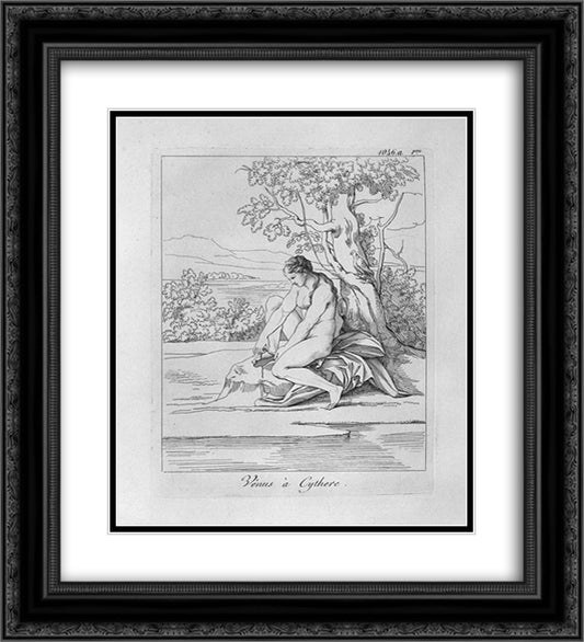 Venus in Kythera 20x22 Black Ornate Wood Framed Art Print Poster with Double Matting by Piranesi, Giovanni Battista