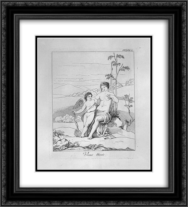 Venus wound 20x22 Black Ornate Wood Framed Art Print Poster with Double Matting by Piranesi, Giovanni Battista