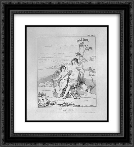 Venus wound 20x22 Black Ornate Wood Framed Art Print Poster with Double Matting by Piranesi, Giovanni Battista