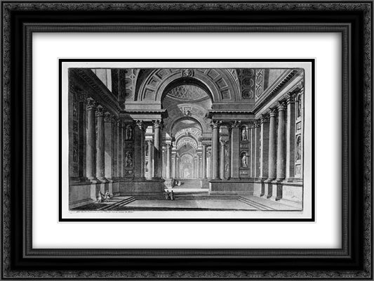 Vestibule of an Ancient Temple 24x18 Black Ornate Wood Framed Art Print Poster with Double Matting by Piranesi, Giovanni Battista