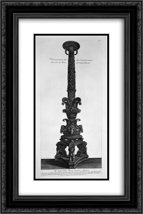 View in perspective of the higher of the previous candle 16x24 Black Ornate Wood Framed Art Print Poster with Double Matting by Piranesi, Giovanni Battista