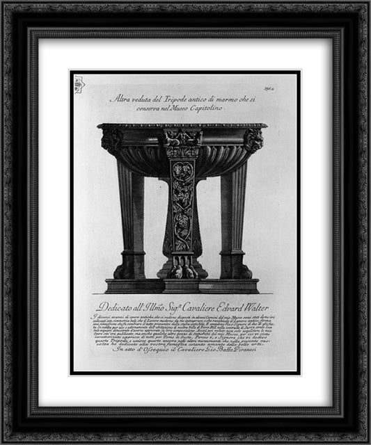 View of antique marble tripod is preserved in the Capitoline Museum 20x24 Black Ornate Wood Framed Art Print Poster with Double Matting by Piranesi, Giovanni Battista