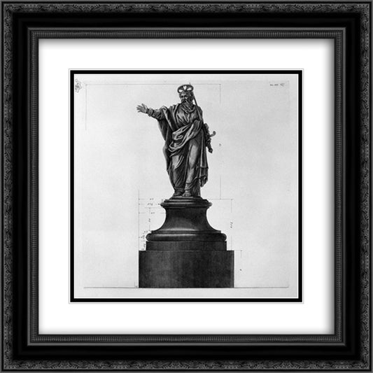 View of main facade of the Antonine column, in six tables 20x20 Black Ornate Wood Framed Art Print Poster with Double Matting by Piranesi, Giovanni Battista