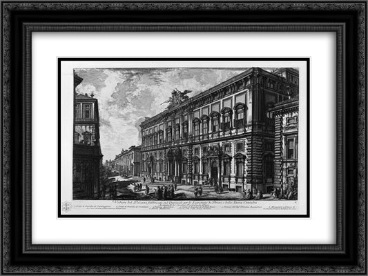 View of the Farnese Palace 24x18 Black Ornate Wood Framed Art Print Poster with Double Matting by Piranesi, Giovanni Battista