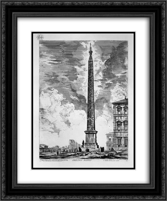 View of the Square and Basilica of St. John Lateran 20x24 Black Ornate Wood Framed Art Print Poster with Double Matting by Piranesi, Giovanni Battista