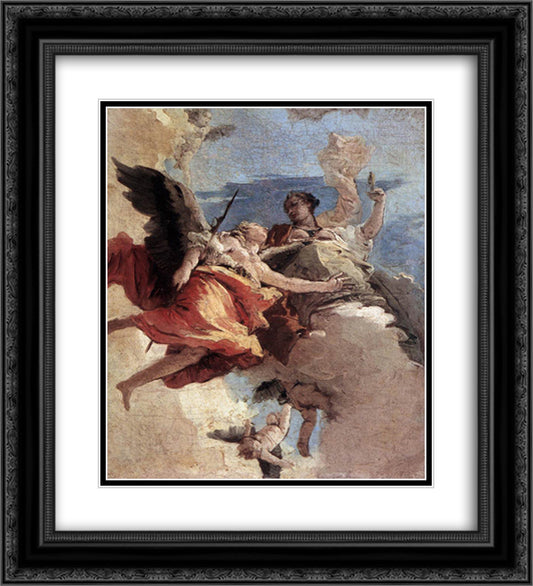 Allegory of Strength and Wisdom 20x22 Black Ornate Wood Framed Art Print Poster with Double Matting by Tiepolo, Giovanni Battista