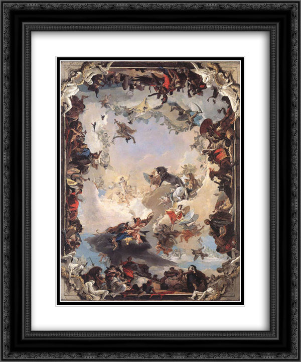 Allegory of the Planets and Continents 20x24 Black Ornate Wood Framed Art Print Poster with Double Matting by Tiepolo, Giovanni Battista