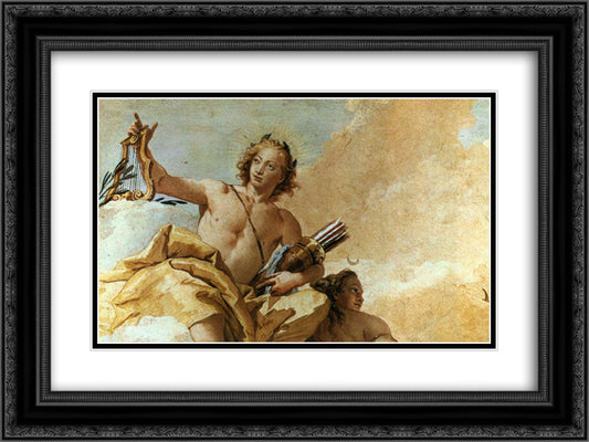 Apollo and Diana 24x18 Black Ornate Wood Framed Art Print Poster with Double Matting by Tiepolo, Giovanni Battista