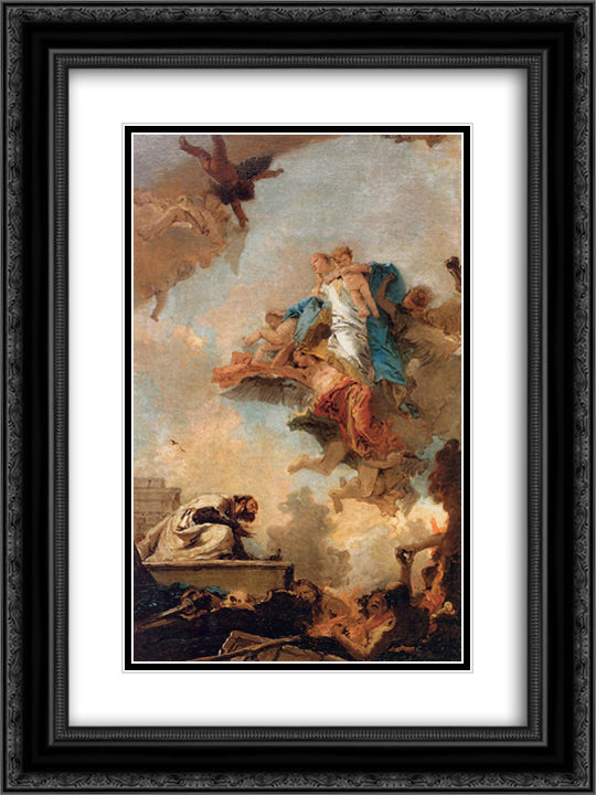 Apparition of the Virgin to St Simon Stock 18x24 Black Ornate Wood Framed Art Print Poster with Double Matting by Tiepolo, Giovanni Battista