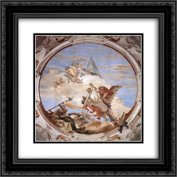 Bellerophon on Pegasus 20x20 Black Ornate Wood Framed Art Print Poster with Double Matting by Tiepolo, Giovanni Battista