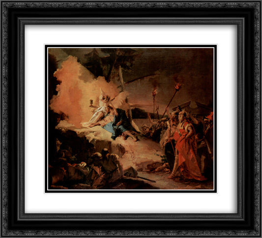 Christ on the Mount of Olives and the angel with the cup of suffering 22x20 Black Ornate Wood Framed Art Print Poster with Double Matting by Tiepolo, Giovanni Battista