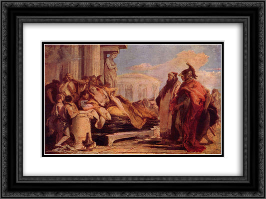 Death of Dido 24x18 Black Ornate Wood Framed Art Print Poster with Double Matting by Tiepolo, Giovanni Battista