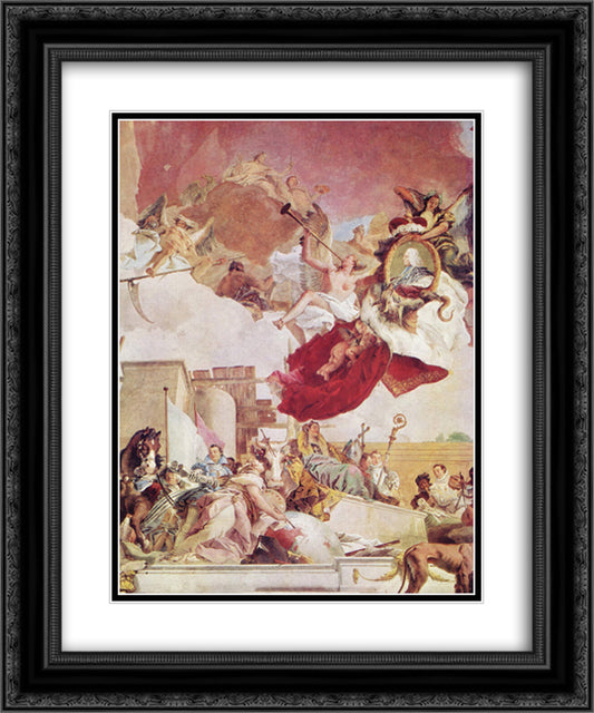 Europa 20x24 Black Ornate Wood Framed Art Print Poster with Double Matting by Tiepolo, Giovanni Battista