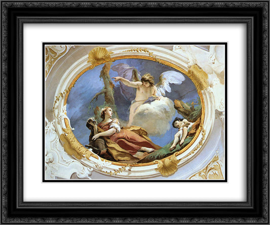 Hagar in the Wilderness 24x20 Black Ornate Wood Framed Art Print Poster with Double Matting by Tiepolo, Giovanni Battista