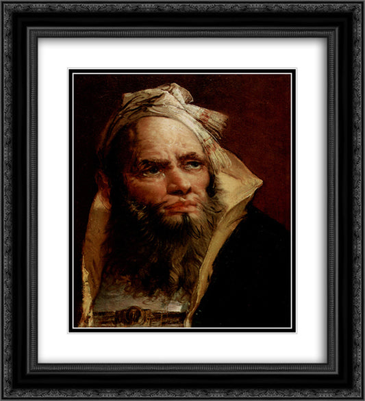 Head of a Philosopher 20x22 Black Ornate Wood Framed Art Print Poster with Double Matting by Tiepolo, Giovanni Battista