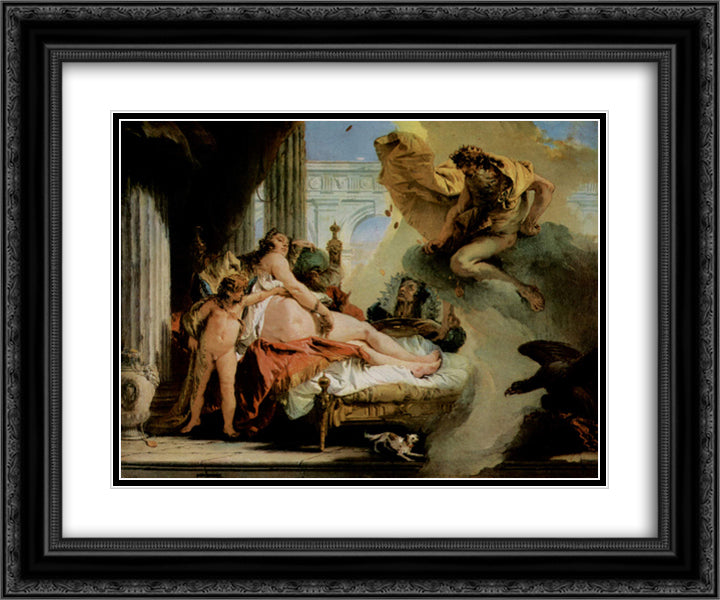 Jupiter and Danae 24x20 Black Ornate Wood Framed Art Print Poster with Double Matting by Tiepolo, Giovanni Battista