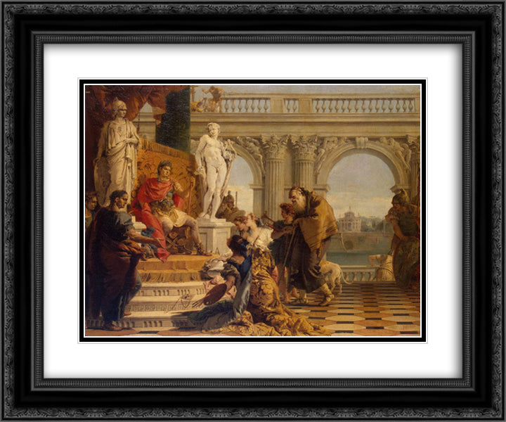 Maecenas Presenting the Liberal Arts to Emperor Augustus 24x20 Black Ornate Wood Framed Art Print Poster with Double Matting by Tiepolo, Giovanni Battista