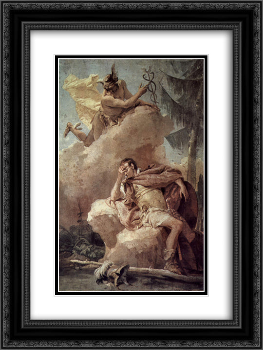 Mercury, from Mercury Exhorting Aeneas to Leave Carthage 18x24 Black Ornate Wood Framed Art Print Poster with Double Matting by Tiepolo, Giovanni Battista