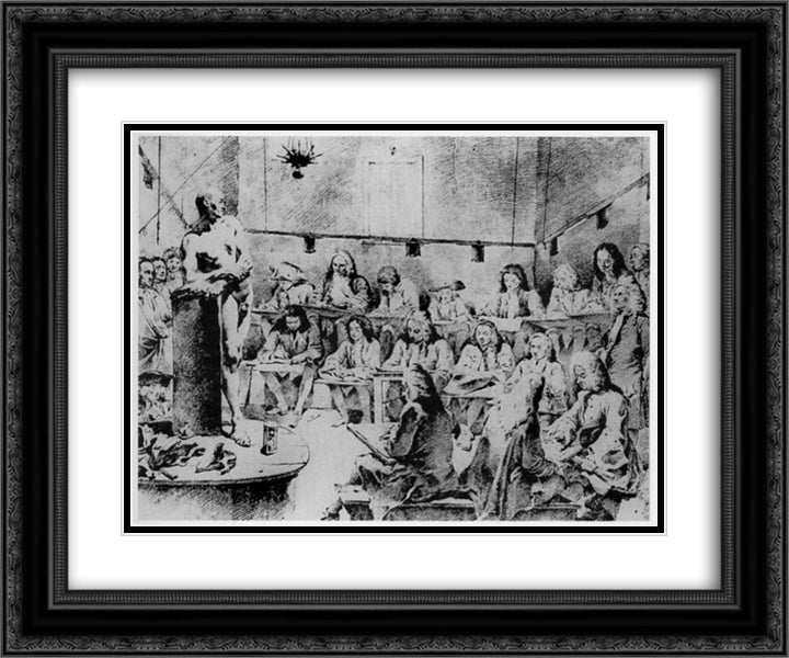 Nude study in an academy 24x20 Black Ornate Wood Framed Art Print Poster with Double Matting by Tiepolo, Giovanni Battista