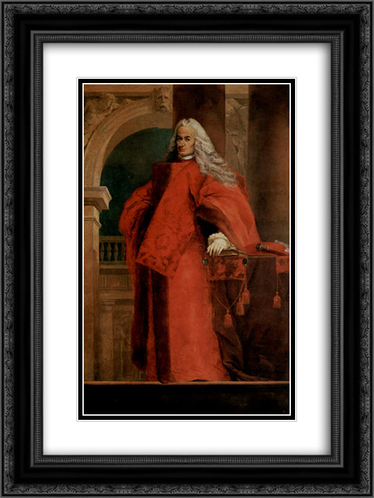 Portrait of the Procurator Dolfin 18x24 Black Ornate Wood Framed Art Print Poster with Double Matting by Tiepolo, Giovanni Battista