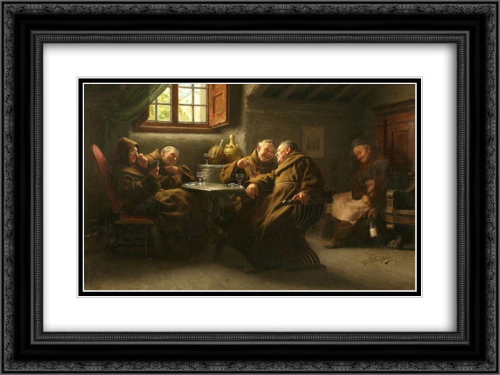 Holding all the Trumps 24x18 Black Ornate Wood Framed Art Print Poster with Double Matting by Torriglia, Giovanni Battista
