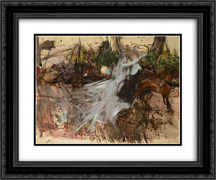 A Midsummer Night's Dream 24x20 Black Ornate Wood Framed Art Print Poster with Double Matting by Boldini, Giovanni