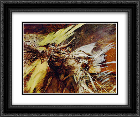 Angels 24x20 Black Ornate Wood Framed Art Print Poster with Double Matting by Boldini, Giovanni