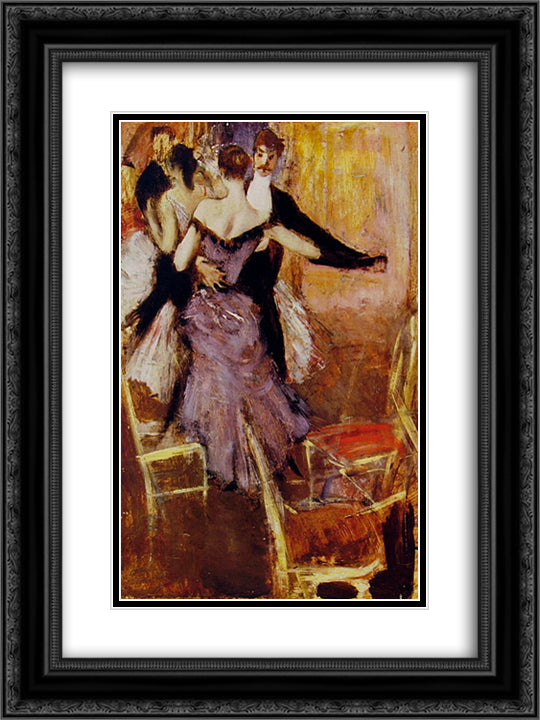 Ballerina in Mauve 18x24 Black Ornate Wood Framed Art Print Poster with Double Matting by Boldini, Giovanni