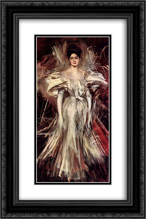 Firework 16x24 Black Ornate Wood Framed Art Print Poster with Double Matting by Boldini, Giovanni