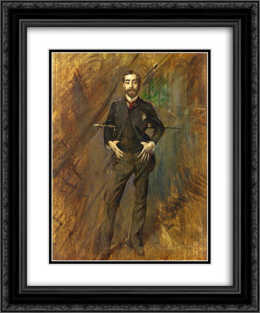 John Singer Sargent 20x24 Black Ornate Wood Framed Art Print Poster with Double Matting by Boldini, Giovanni