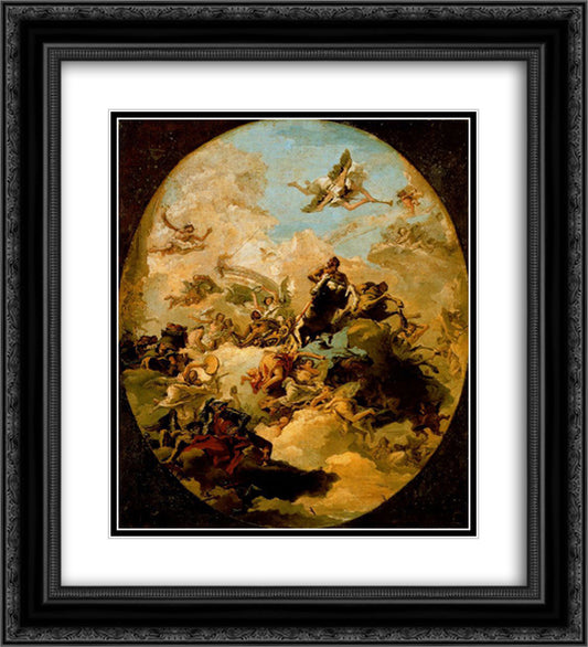 Apotheosis of Hercules 20x22 Black Ornate Wood Framed Art Print Poster with Double Matting by Tiepolo, Giovanni Domenico