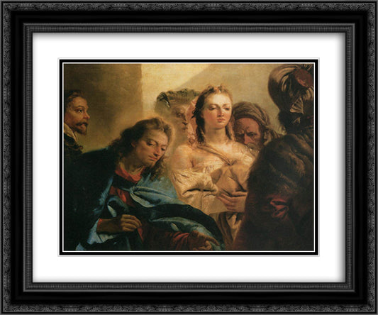 Christ and the Adulteress 24x20 Black Ornate Wood Framed Art Print Poster with Double Matting by Tiepolo, Giovanni Domenico