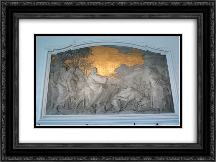 Entry into Jerusalem 24x18 Black Ornate Wood Framed Art Print Poster with Double Matting by Tiepolo, Giovanni Domenico