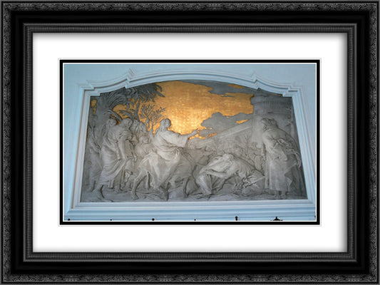 Entry into Jerusalem 24x18 Black Ornate Wood Framed Art Print Poster with Double Matting by Tiepolo, Giovanni Domenico