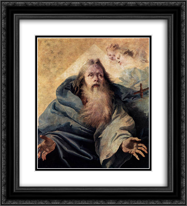 God the Father 20x22 Black Ornate Wood Framed Art Print Poster with Double Matting by Tiepolo, Giovanni Domenico