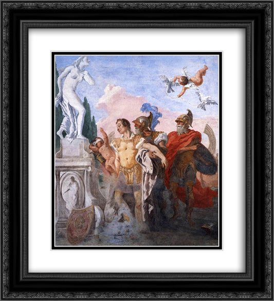 Rinaldo Leaving the Garden of Armida 20x22 Black Ornate Wood Framed Art Print Poster with Double Matting by Tiepolo, Giovanni Domenico