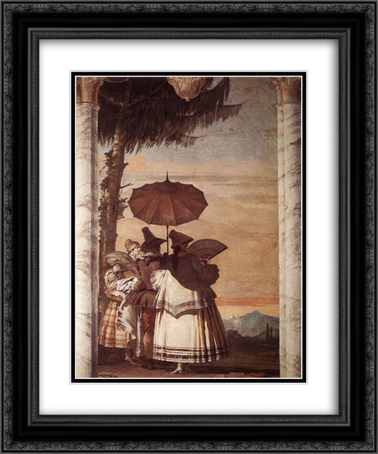 Summer Stroll 20x24 Black Ornate Wood Framed Art Print Poster with Double Matting by Tiepolo, Giovanni Domenico