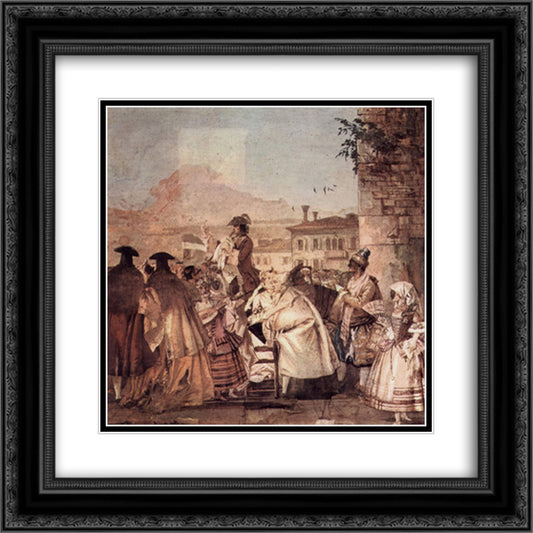 The barker 20x20 Black Ornate Wood Framed Art Print Poster with Double Matting by Tiepolo, Giovanni Domenico