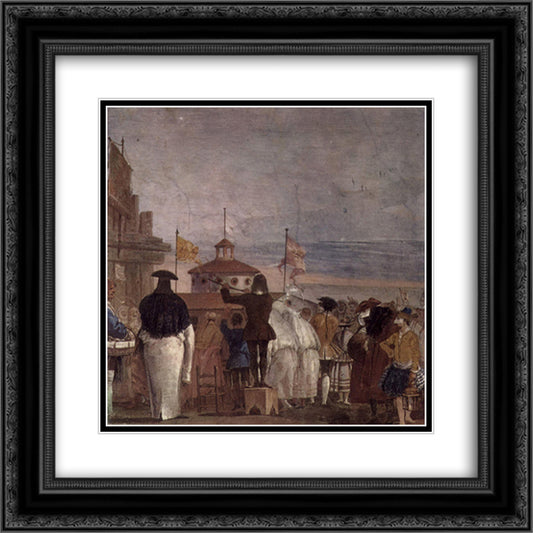 The New World, from the 'Foresteria' (Guesthouse) 20x20 Black Ornate Wood Framed Art Print Poster with Double Matting by Tiepolo, Giovanni Domenico