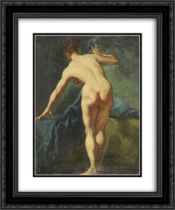Nudo femminile 20x24 Black Ornate Wood Framed Art Print Poster with Double Matting by Lama, Giulia