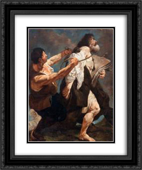 San Giacomo Condotto Al Martirio 20x24 Black Ornate Wood Framed Art Print Poster with Double Matting by Lama, Giulia
