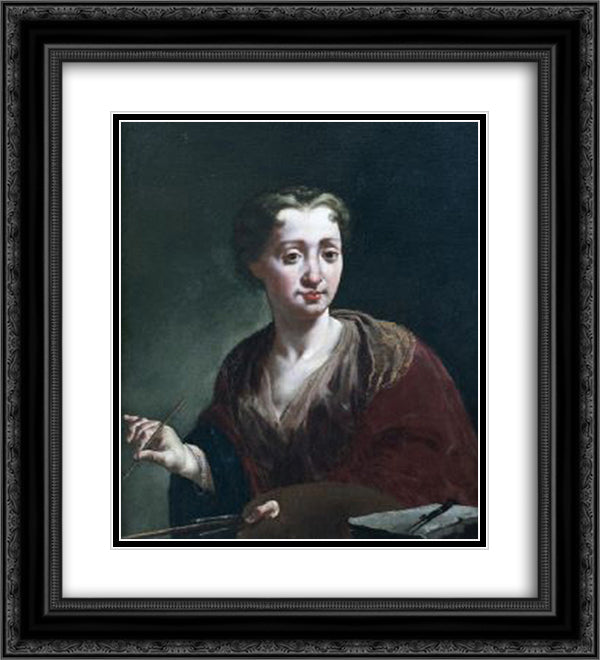 Self-portrait 20x22 Black Ornate Wood Framed Art Print Poster with Double Matting by Lama, Giulia
