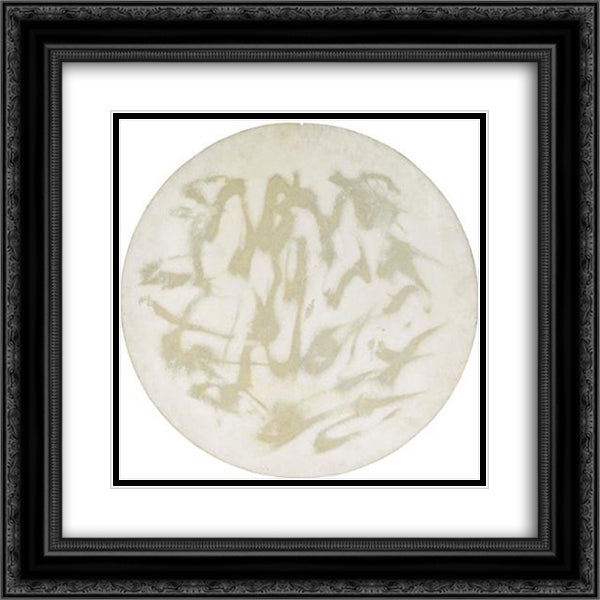 Cangiante Bianco 20x20 Black Ornate Wood Framed Art Print Poster with Double Matting by Turcato, Giulio