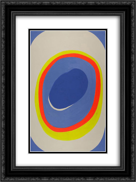 Il Tunnel 18x24 Black Ornate Wood Framed Art Print Poster with Double Matting by Turcato, Giulio