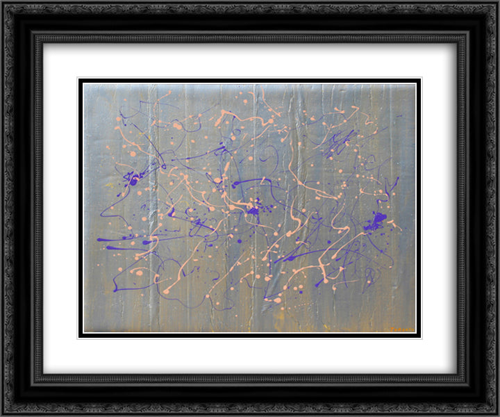 Itinerari 24x20 Black Ornate Wood Framed Art Print Poster with Double Matting by Turcato, Giulio
